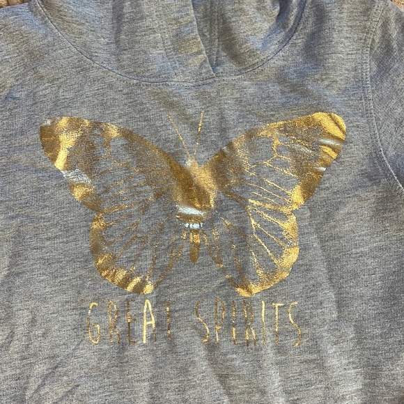 H&M foil print cotton fleece hoody girls 8-10 - Picture 2 of 7